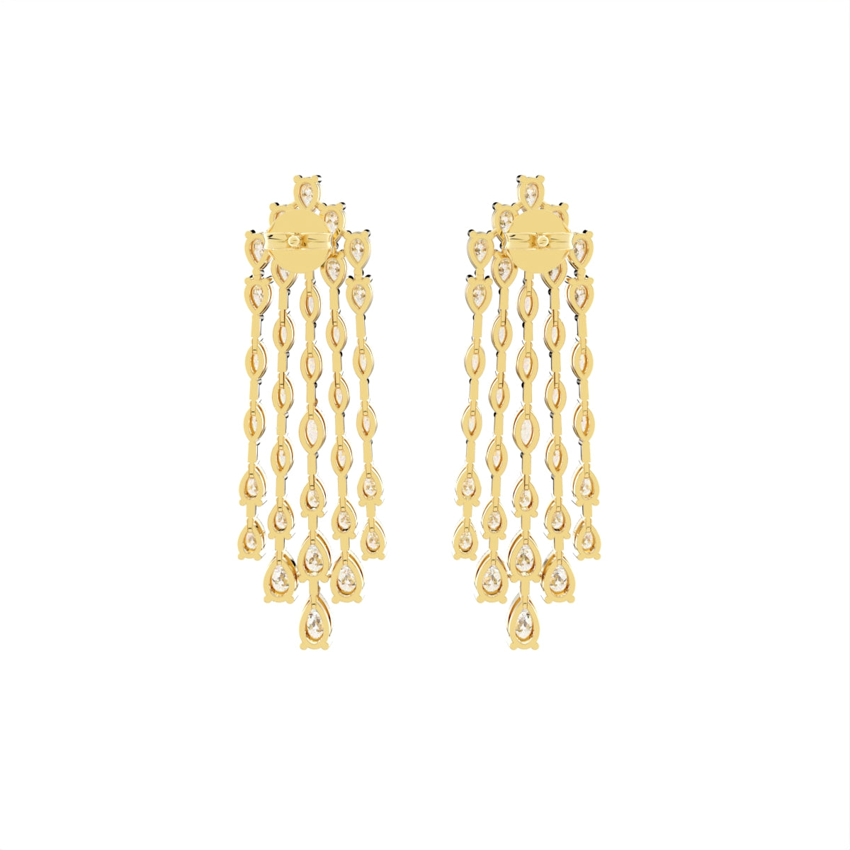 18K Marquise Diamond Drop Earrings — BACK