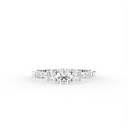 18K Bespoke Round Diamond Trilogy Ring — TOP