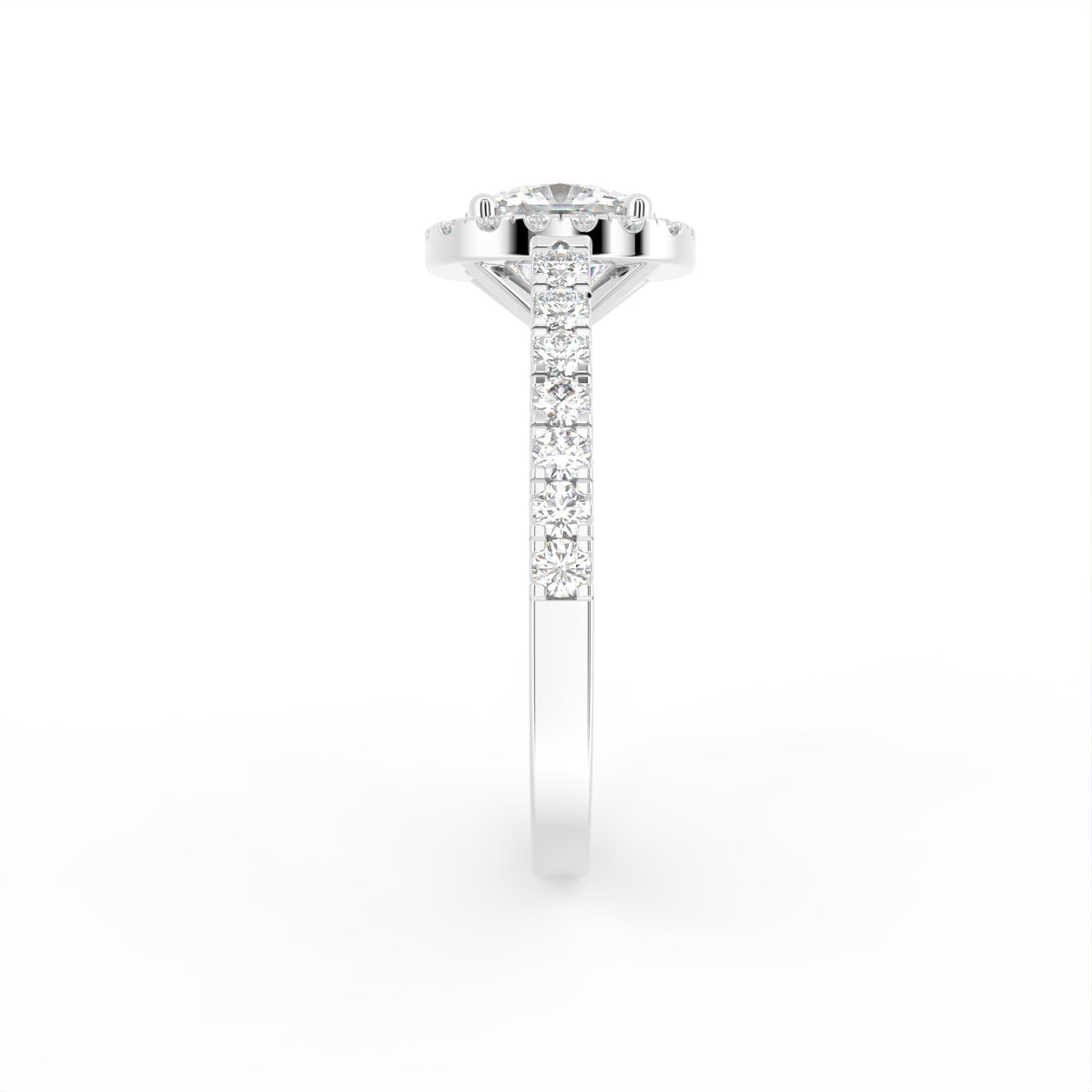 vimg:Z00240|18K Halo Cushion Diamond Ring — SIDE