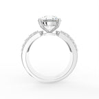 18K White Gold Solitaire Round Diamond Engagement Ring — FRONT