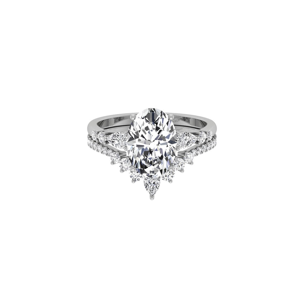 18K Bespoke Oval Diamond Engagement Ring — TOP