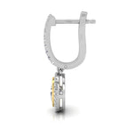 18K Halo Oval Diamond Drop Earrings — SIDE VIEW