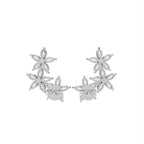 18K Floral Marquise Diamond Earrings — BACK