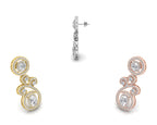 18K Emerald Round Bespoke Diamond Earrings — 3 COLOR