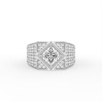 18K White Gold Bespoke Pave Diamond Ring — TOP