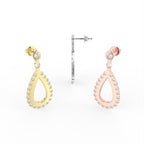 Sterling Silver Diamond Earrings — 3 COLOR