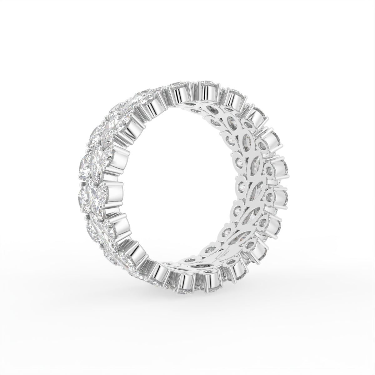 18K Full Eternity Diamond Ring — 3D VIEW