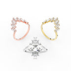 Sterling Silver Diamond Ring — 3 COLOR