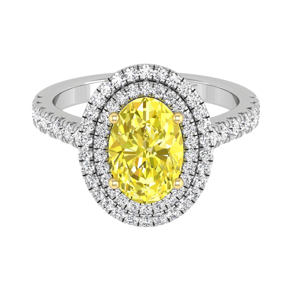 vimg:Z00231|18K Halo Oval Diamond Solitaire Ring — TOP
