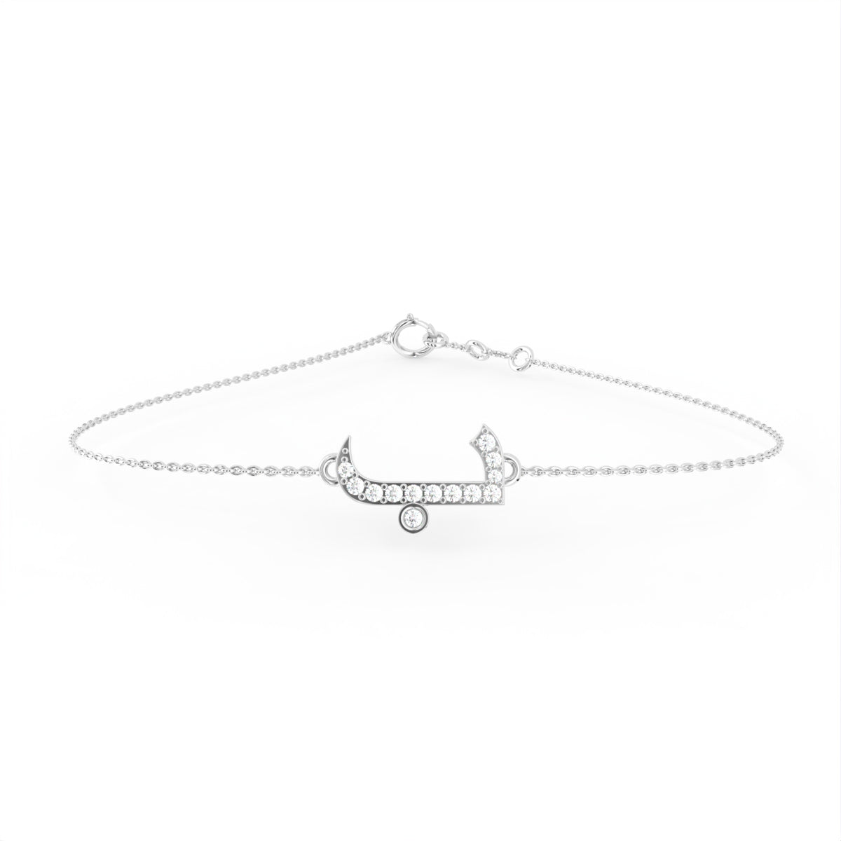 18K Arabic Alphabet Diamond Bracelet — TOP