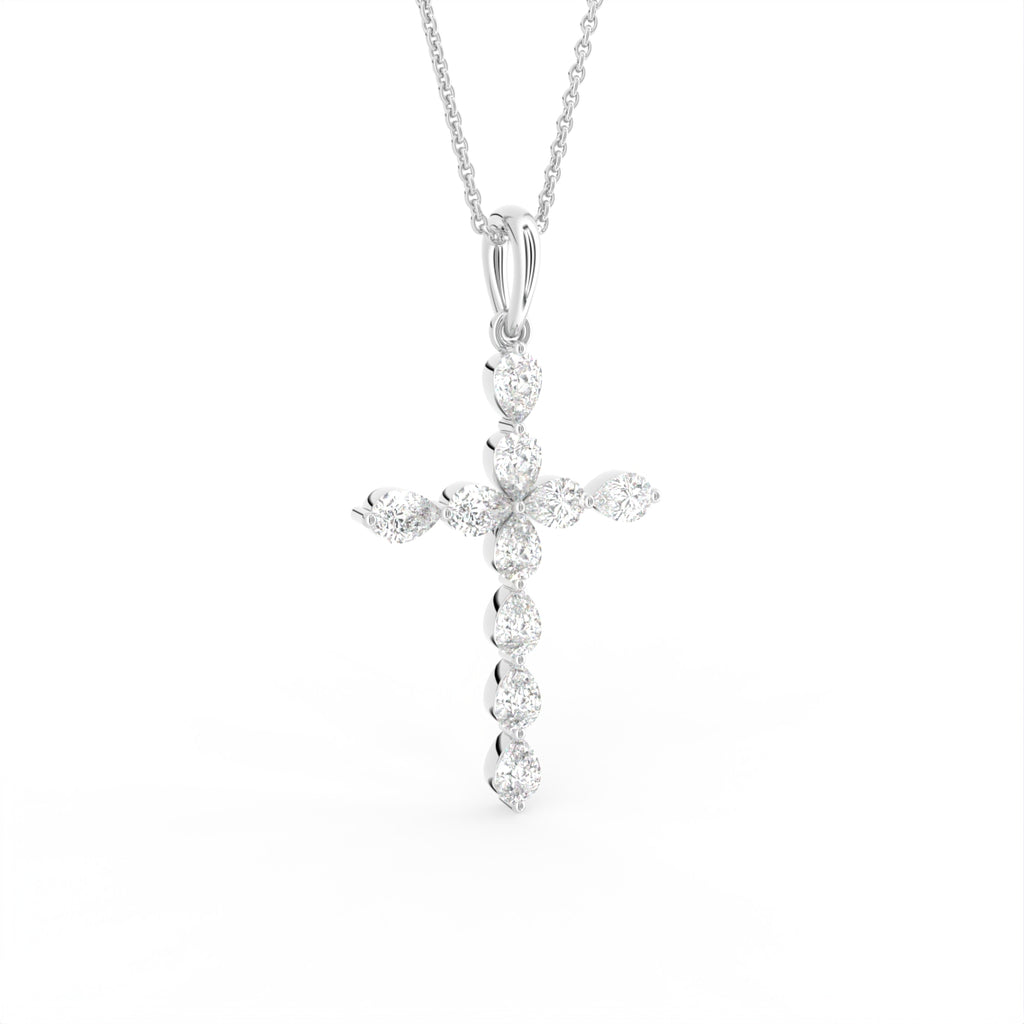 18K Cross Diamond Pendant — 3D VIEW