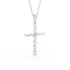 18K Cross Diamond Pendant — 3D VIEW