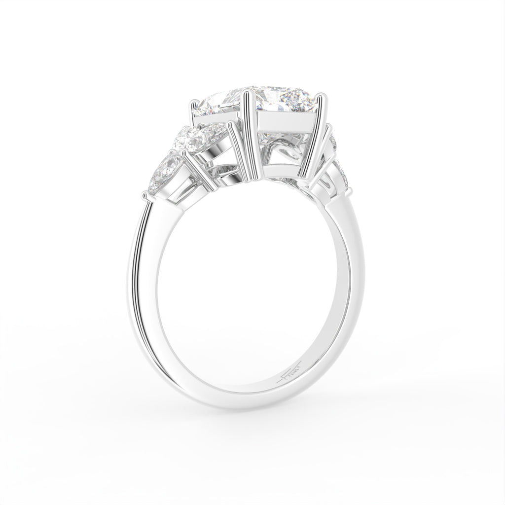 vimg:Z00250|18K Radiant Diamond Engagement Ring — 3D VIEW