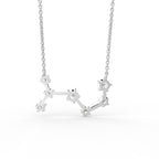 18K Yellow Gold Constellation Round Diamond Pendant — BACK