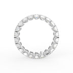 14K White Gold Emerald Diamond Full Eternity Ring — FRONT