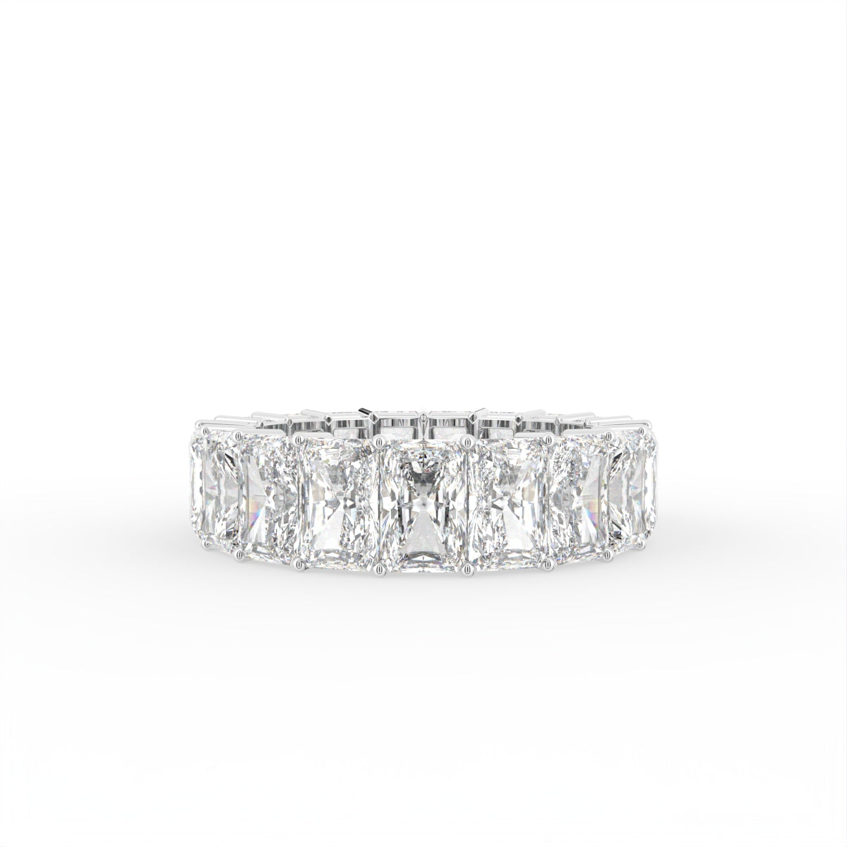 vimg:FJ3843|vimg:FJ3846|vimg:FJ3845|vimg:FJ3844|vimg:FJ3851|vimg:FJ3852|vimg:FJ3847|14K White Gold Radiant Diamond Eternity Ring — TOP