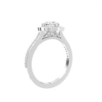 18K Halo Round Diamond Ring — 3D VIEW