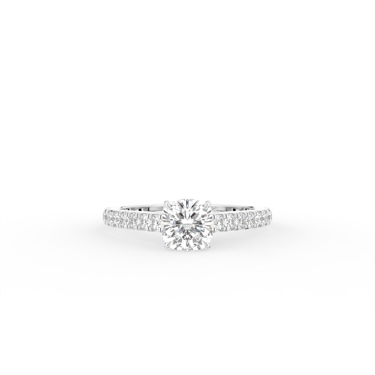 18K Cushion Diamond Engagement Ring — TOP