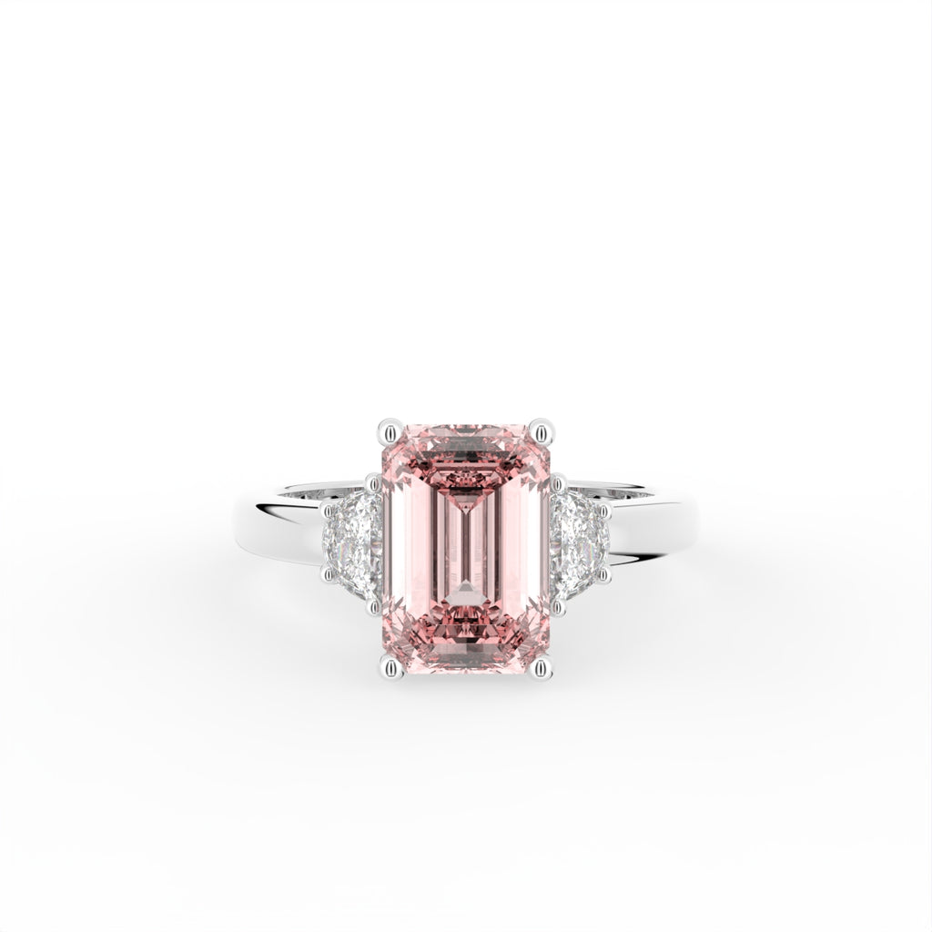 vimg:FJ2296|18K Trilogy Emerald-Cut Diamond Ring — TOP