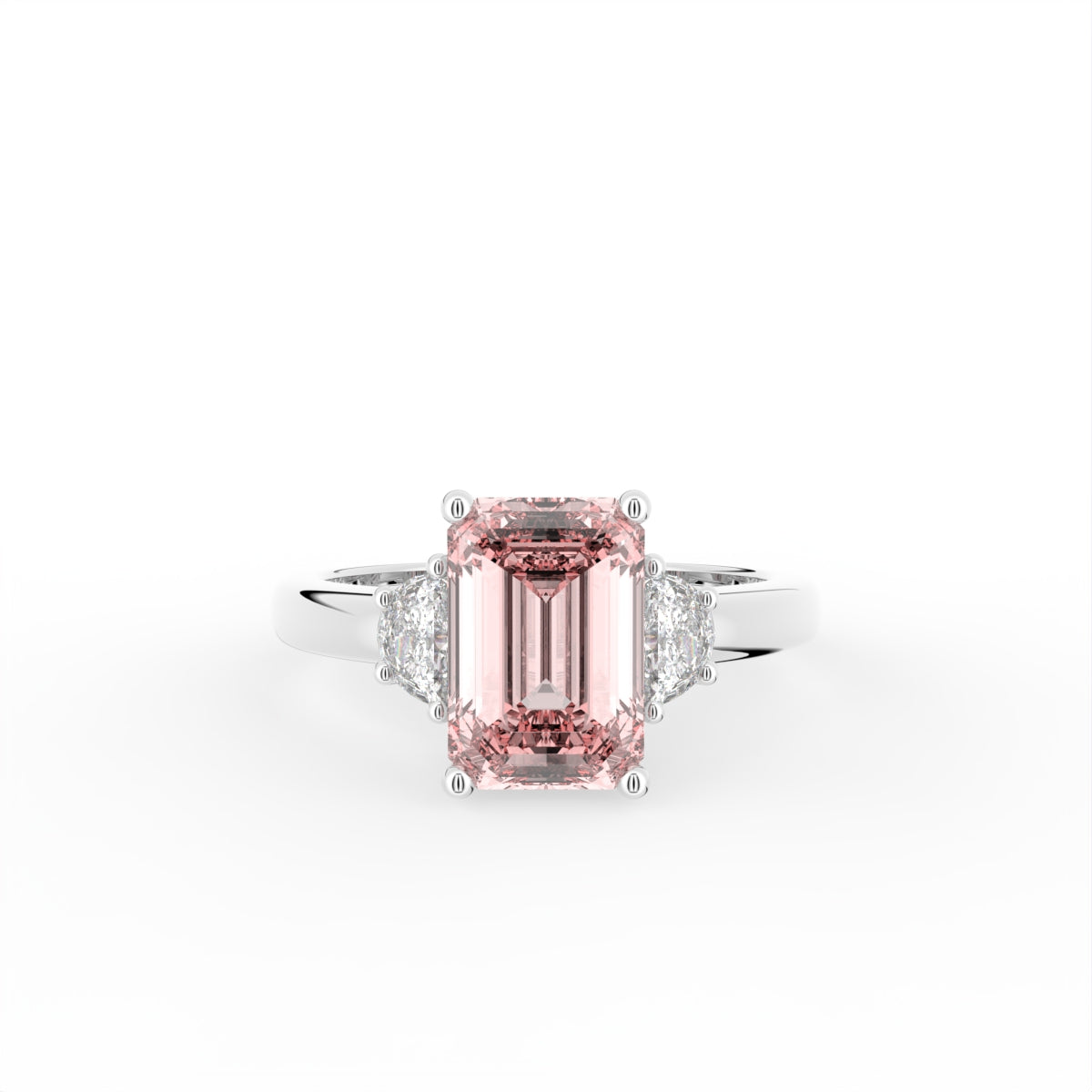vimg:FJ2296|18K Trilogy Emerald-Cut Diamond Ring — TOP