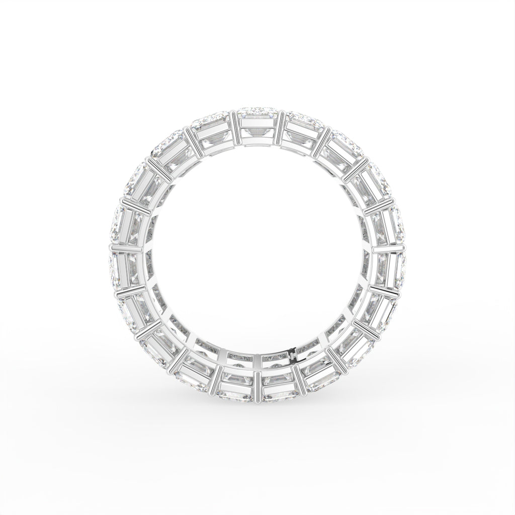 vimg:FJ3909|vimg:FJ4064|vimg:FJ4061|vimg:FJ4062|14K White Gold Eternity Emerald Diamond Ring — SIDE