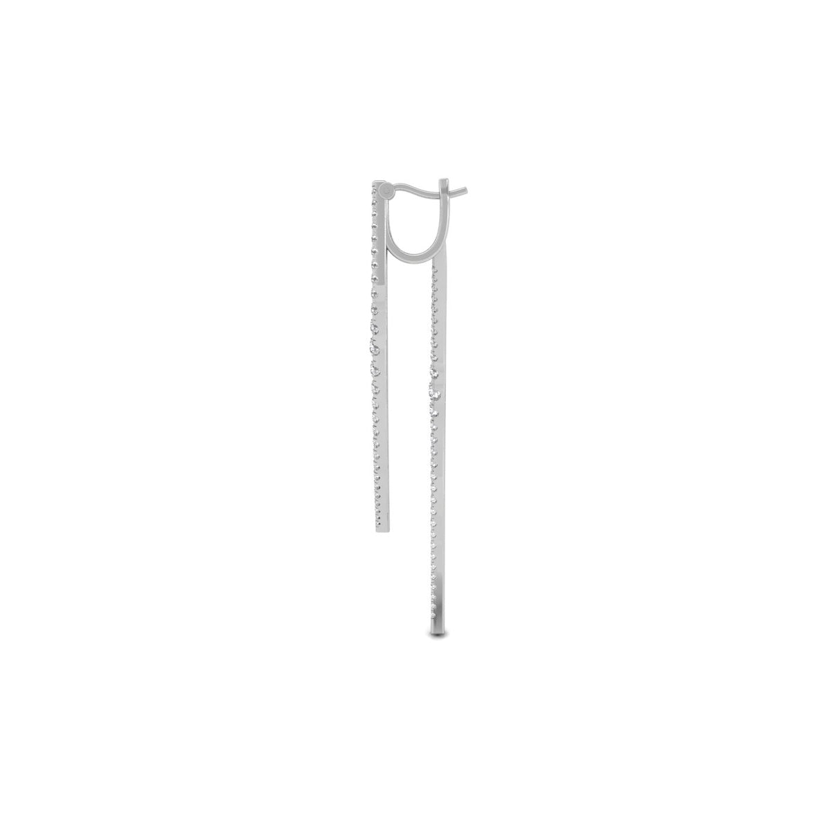18K Round Diamond Drop Earrings — SIDE VIEW