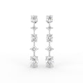 18K White Gold Round Diamond Drop Earrings — TOP