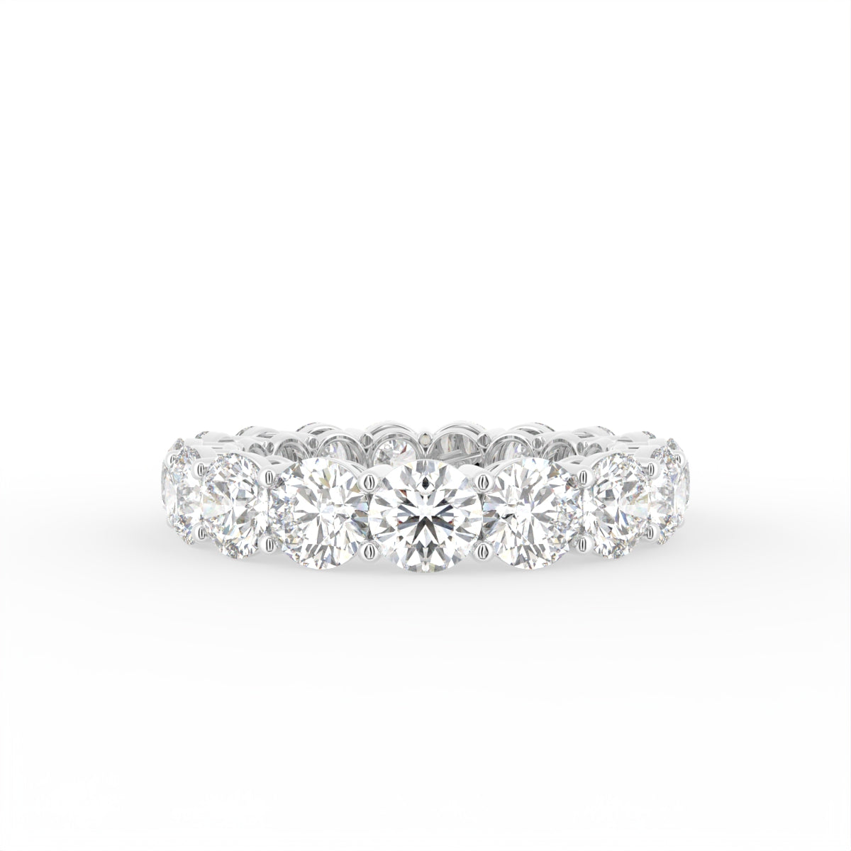 18K Full Eternity Round Diamond Ring — TOP