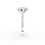 18K White Gold Halo Asscher Diamond Ring — SIDE