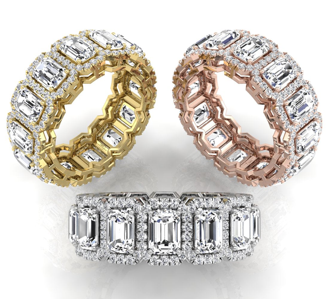 18K Eternity Diamond Ring — 3 COLOR