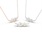 18K Geometric Cluster Round Diamond Pendant — 3 COLOR