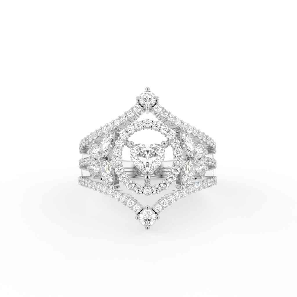 18K Bespoke Openwork Diamond Ring — TOP