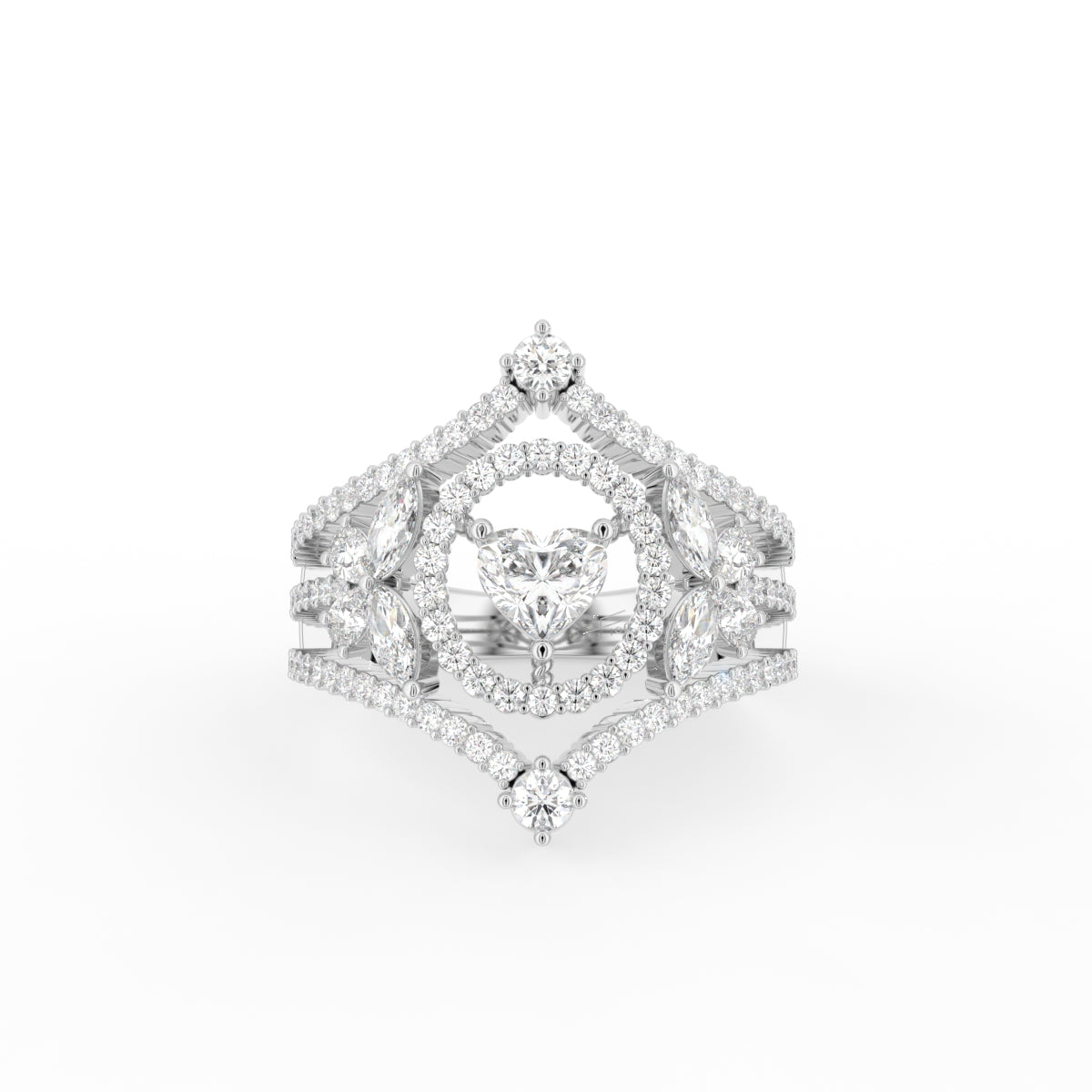 18K Bespoke Openwork Diamond Ring — TOP