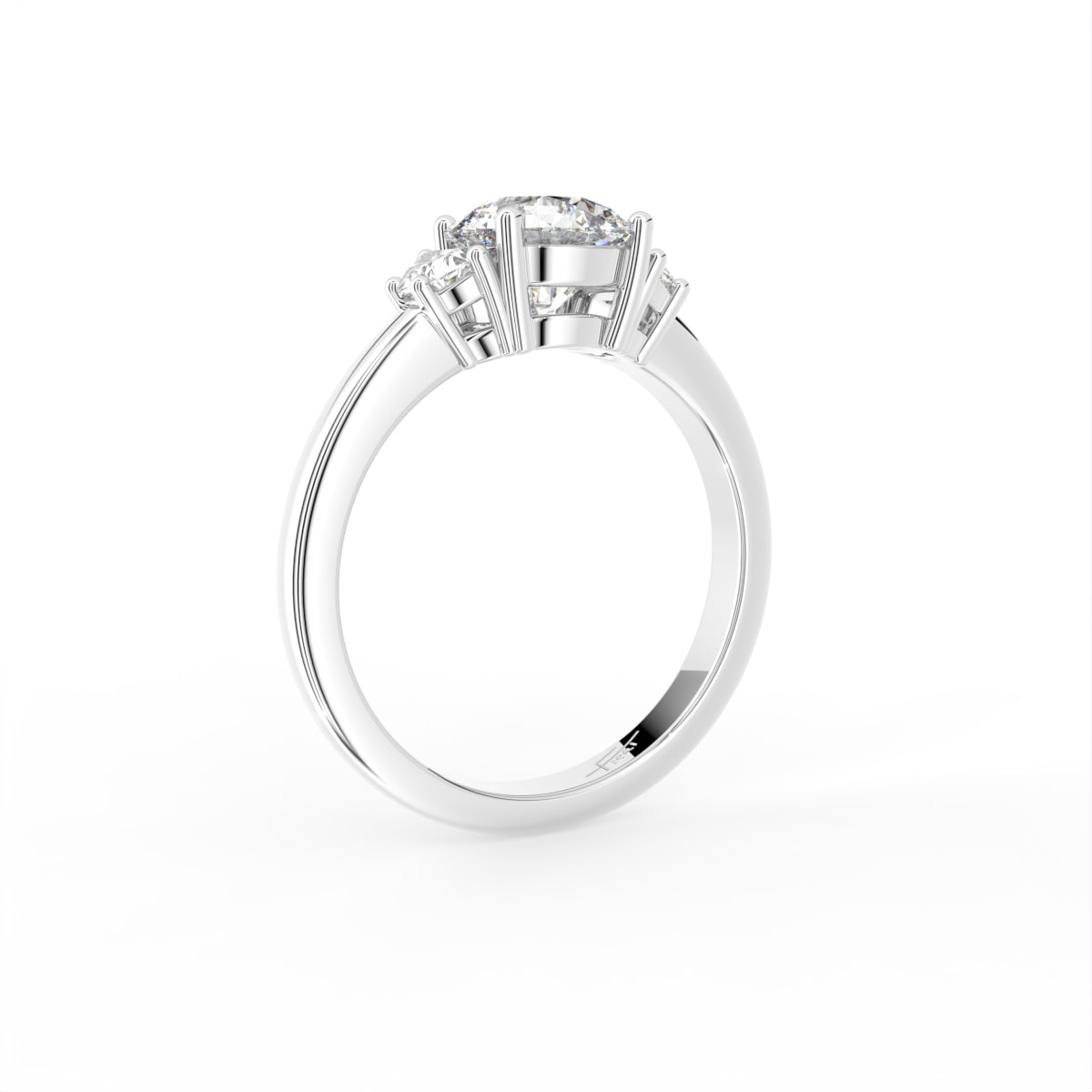 vimg:Z00298|18K Trilogy Round Diamond Ring — 3D VIEW