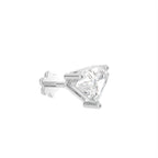 14K White Gold Trillion Diamond Stud Earrings — 3D VIEW