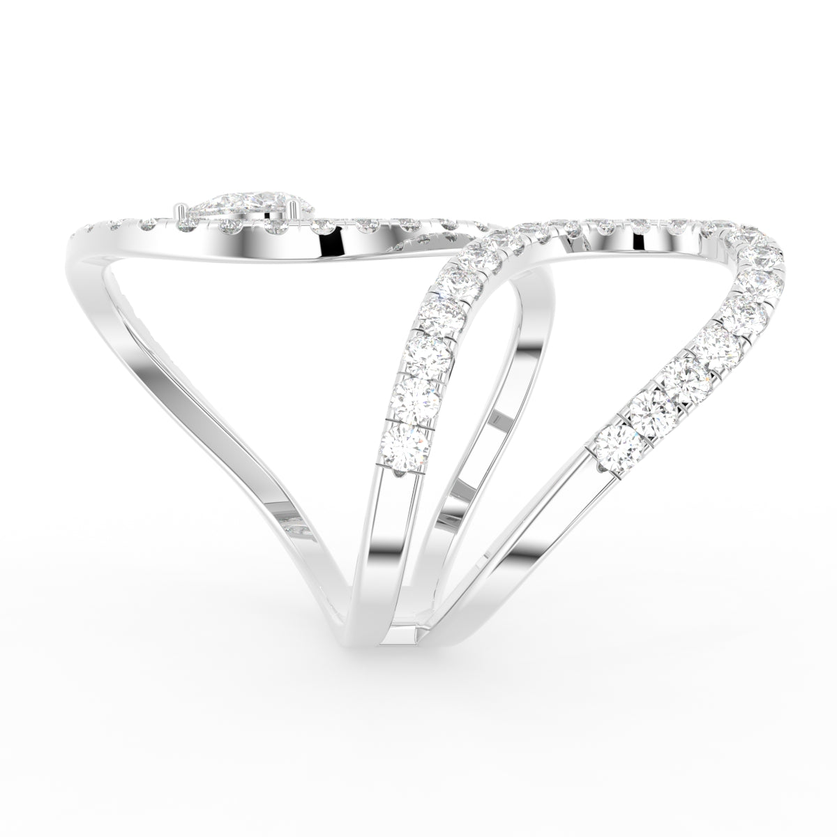 18K Bespoke Diamond Ring — SIDE