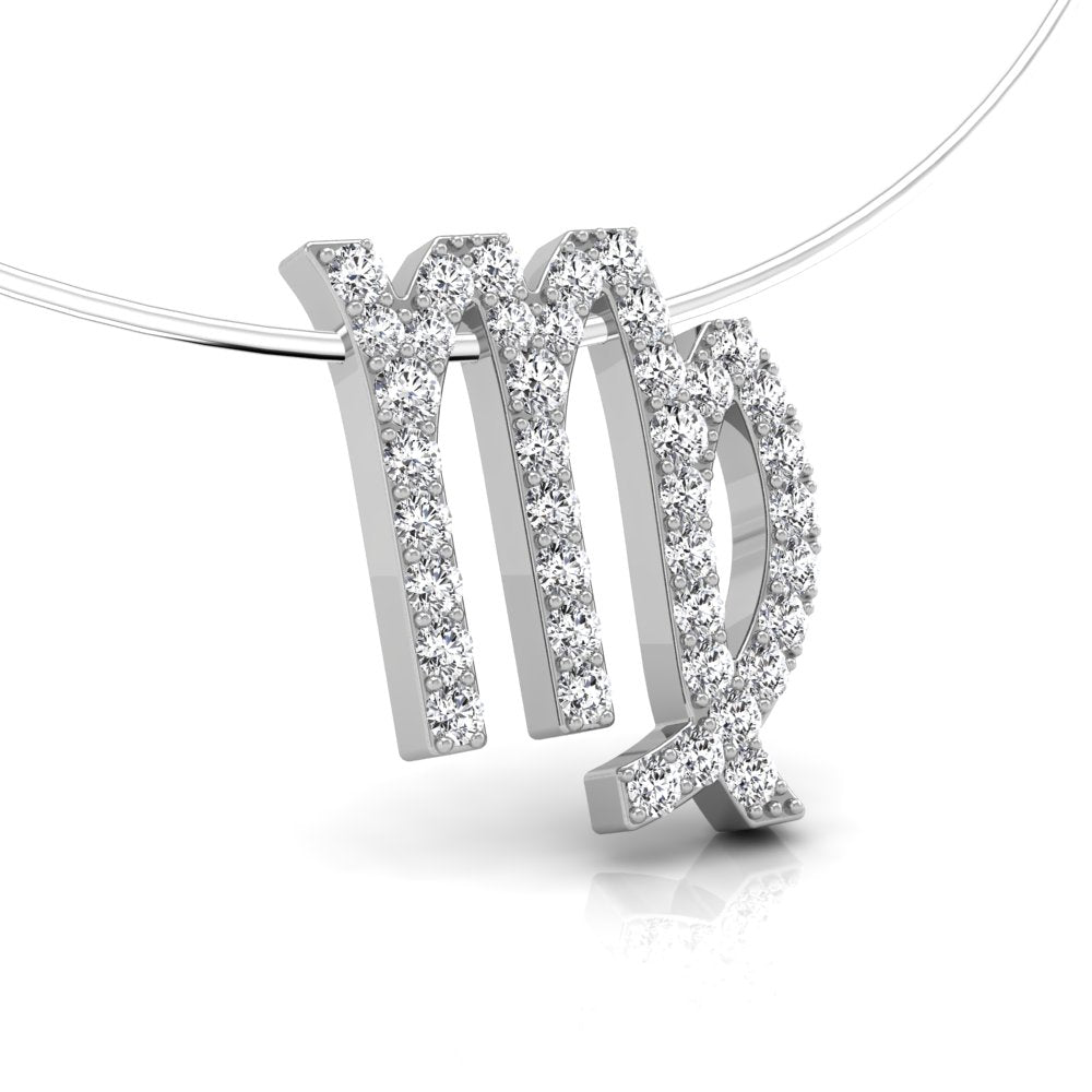 18K Zodiac Diamond Pendant — RIGHT