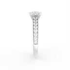 18K Princess Cut Diamond Shoulder Set Ring — SIDE