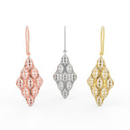 Sterling Silver Round Diamond Earrings — 3 COLOR