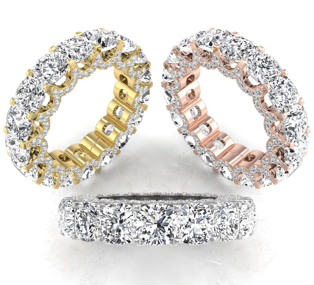 18K Full Eternity Round Diamond Ring — 3 COLOR