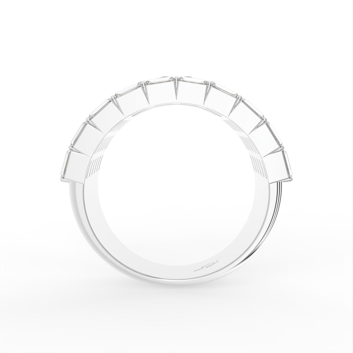 18K White Gold Round Diamond Eternity Ring — FRONT
