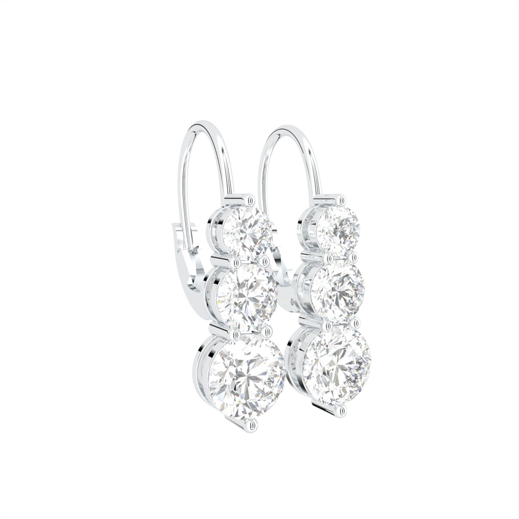 18K Diamond Drop Earrings — 3D VIEW
