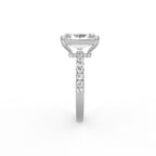 18K Solitaire Radiant Diamond Engagement Ring — SIDE