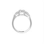 18K White Gold Trilogy Round Diamond Ring — FRONT