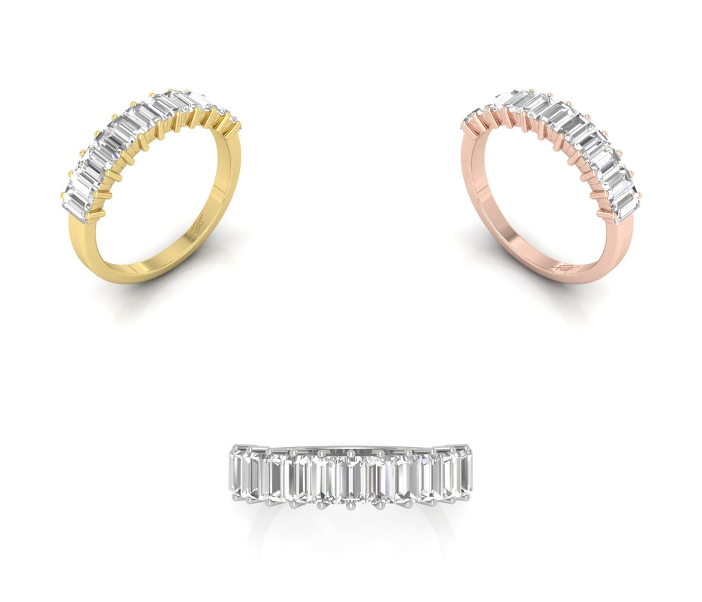 18K Eternity Baguette Diamond Ring — 3 COLOR