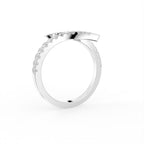 18K Rose Gold Round Diamond Open Ring — 3D VIEW