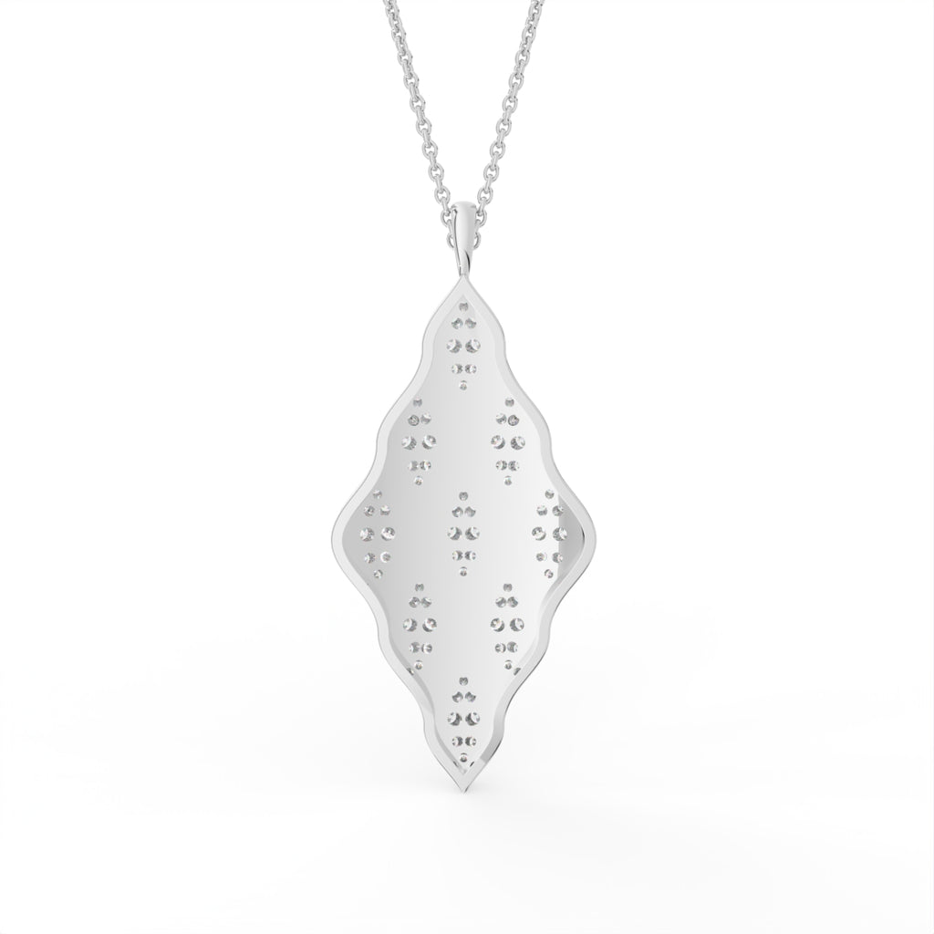 Sterling Silver Diamond Pendant — FRONT/BACK