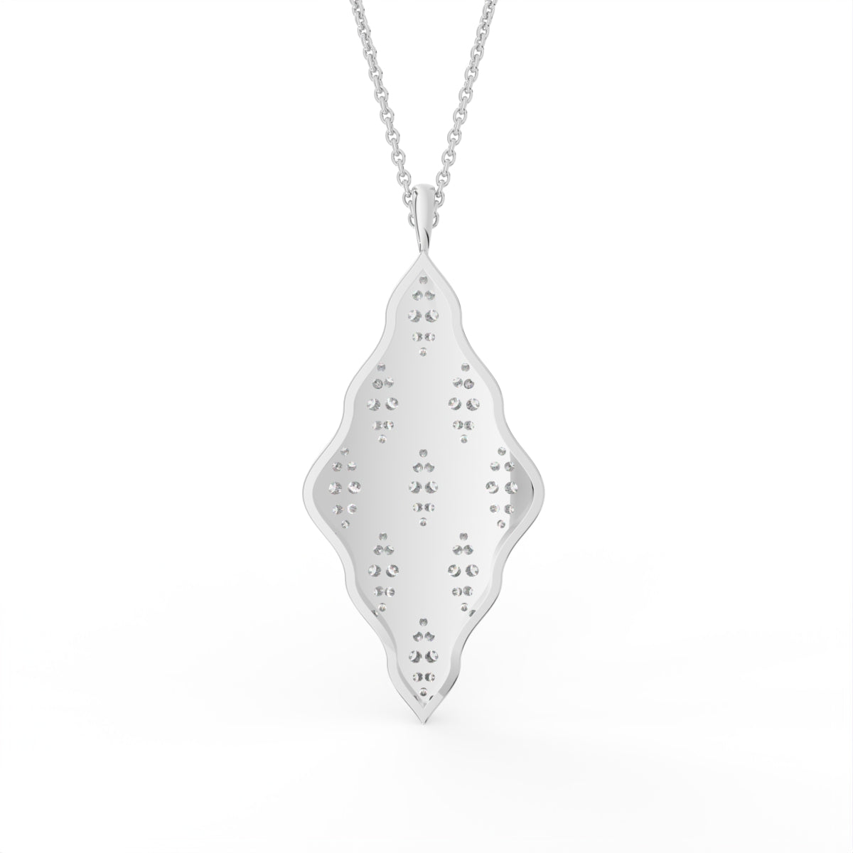 Sterling Silver Diamond Pendant — FRONT/BACK
