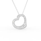 18K Heart Round Diamond Pendant — 3D VIEW