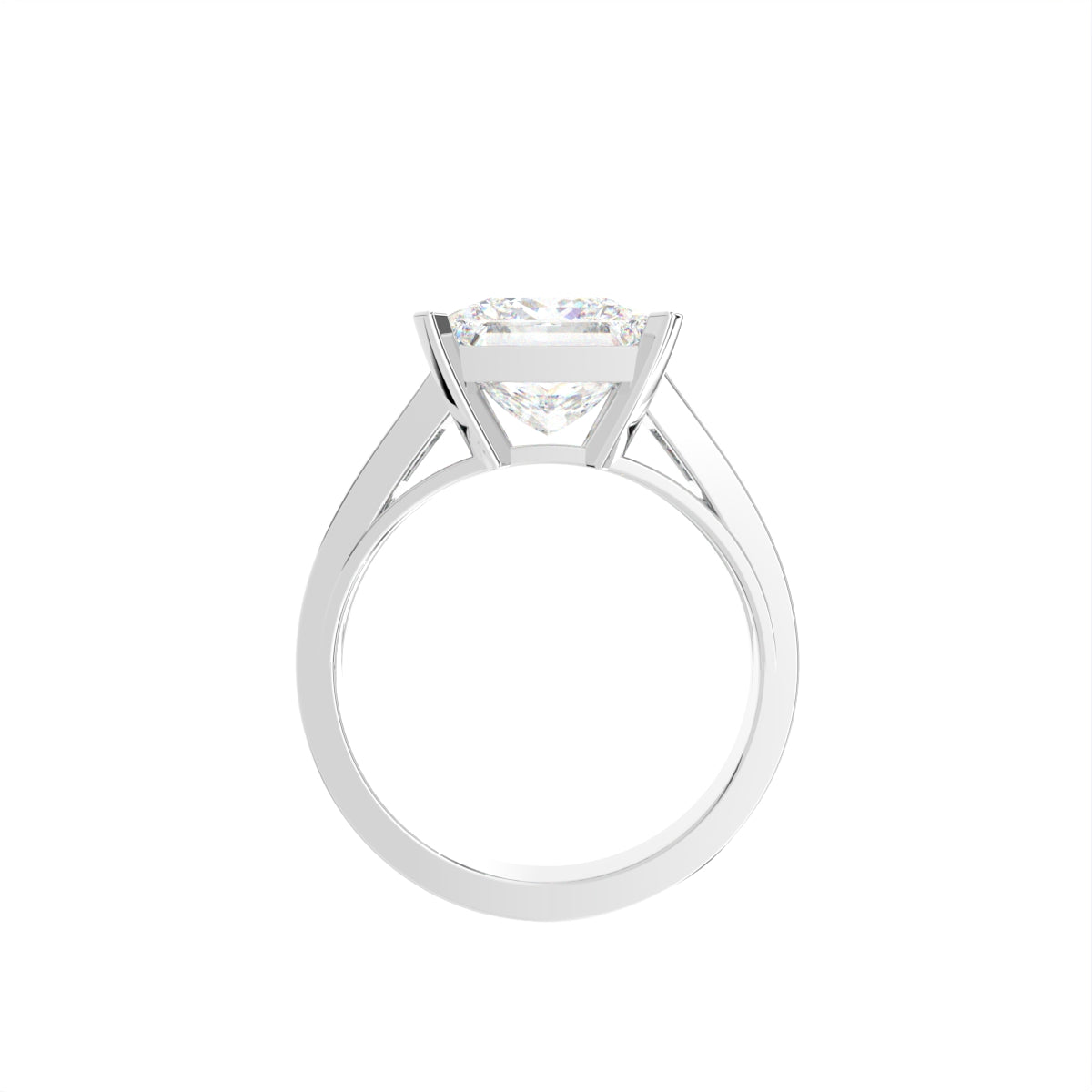 18K White Gold Cushion Diamond Ring — FRONT
